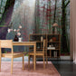 Wallpaper mural featuring an early autumn forest scene, perfect for use in home or office decor