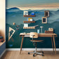 Wallpaper mural with early morning mountain landscapes, perfect for decorating your office.