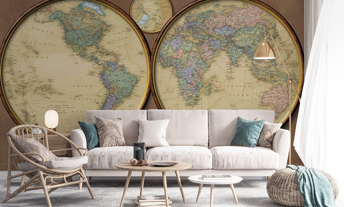 Vintage World Map Wall Mural Wallpaper