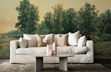 Tranquil Green Forest Landscape Mural Wallpaper