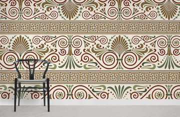Vintage Peacock Feather Pattern Mural Wallpaper