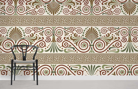 Vintage Pattern Mural Wallpaper Room Decoration Idea