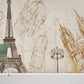 Wallpaper Mural of the Eiffel Tower for Home Decoration