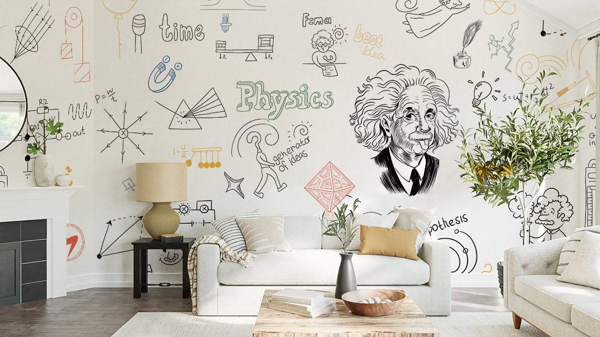 Einstein Physics Wallpaper Mural Art Decor