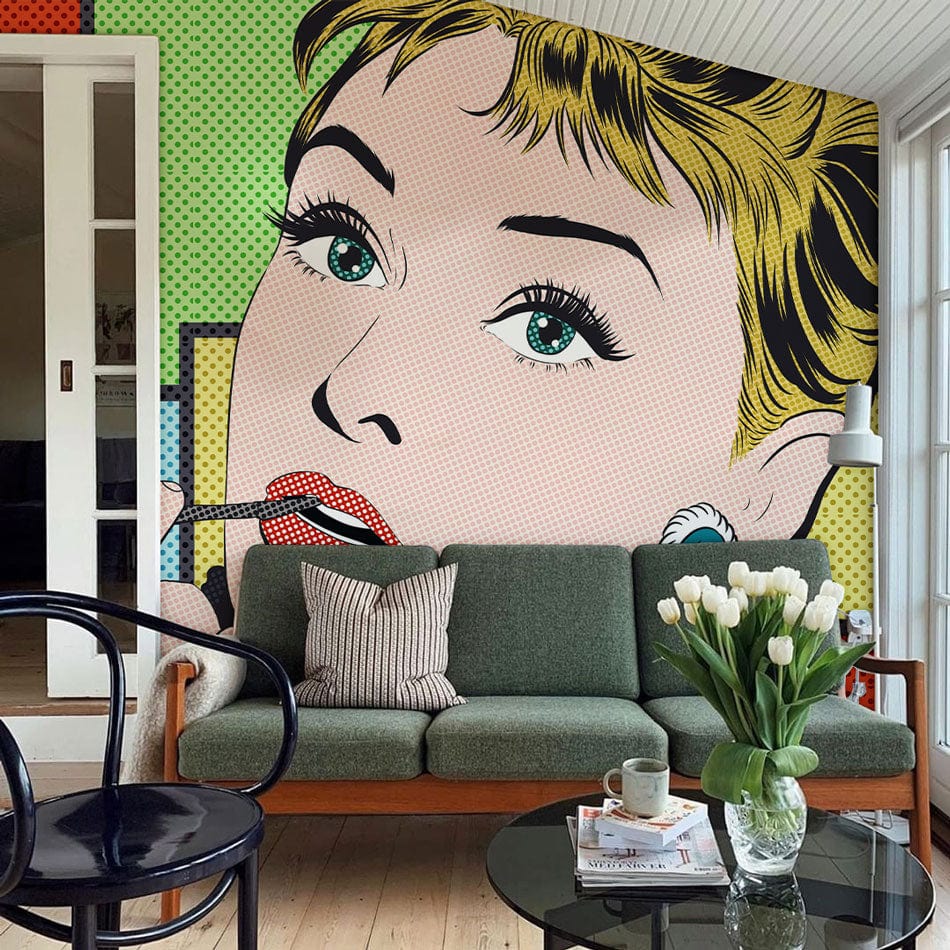 hepburn mosaic wall mural living room design