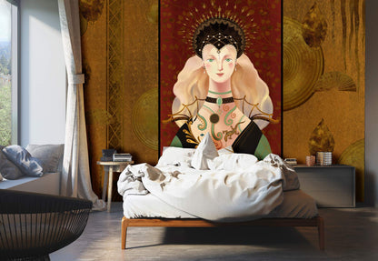 Queendom Wallpaper Mural in bedroom