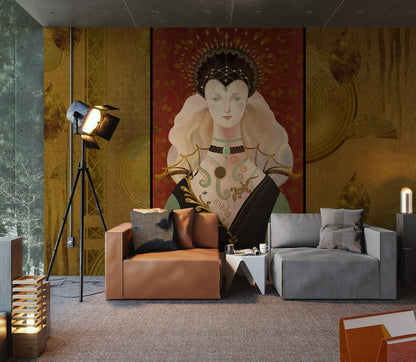 Queendom Wallpaper Mural in living room