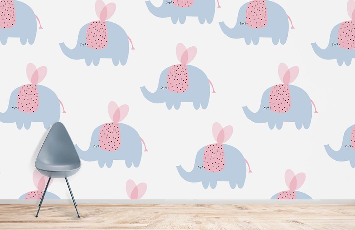 wallpaper mural featuring a charming sleeping elephant that may be used for home decoration