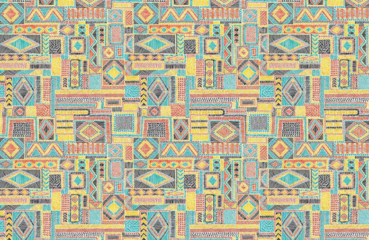 Geometric Tribal Patterned Mural Wallpaper