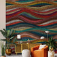 Colorful Abstract Wave Pattern Mural Wallpaper