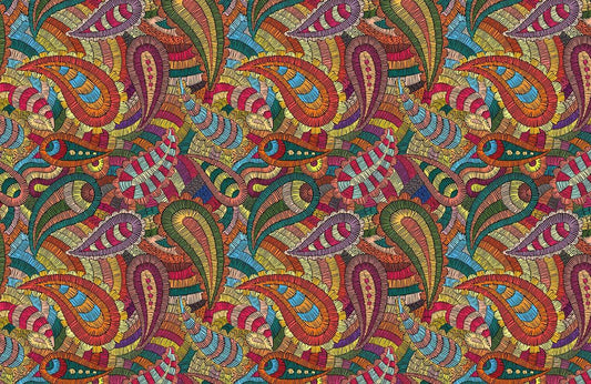 Colorful Abstract Boho Pattern Mural Wallpaper