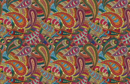 Colorful Abstract Boho Pattern Mural Wallpaper