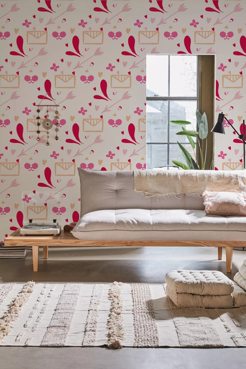 Love in Envelope repeated Pattern Wallpaper Mural for living Room decor