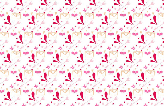 Love in Envelope repeated Pattern Wallpaper Mural for walls