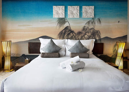 Japanese Landscape Moonlight Willow Mural Wallpaper in bedroom