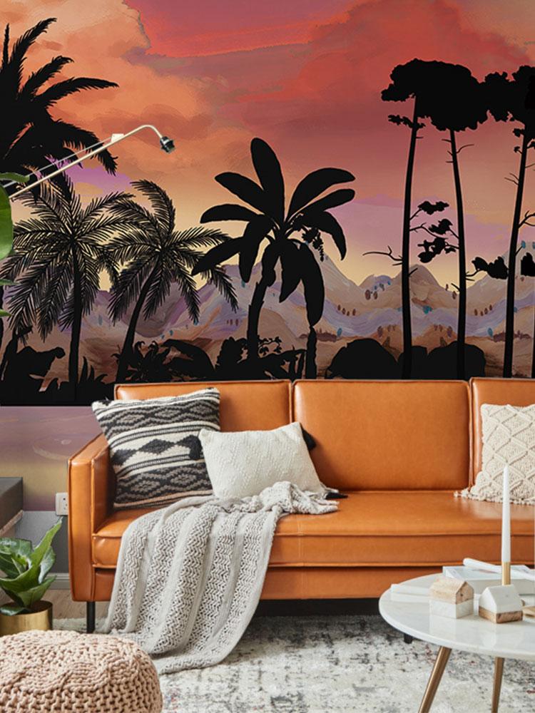 Evening sunset on the beach wallpaper custom idea