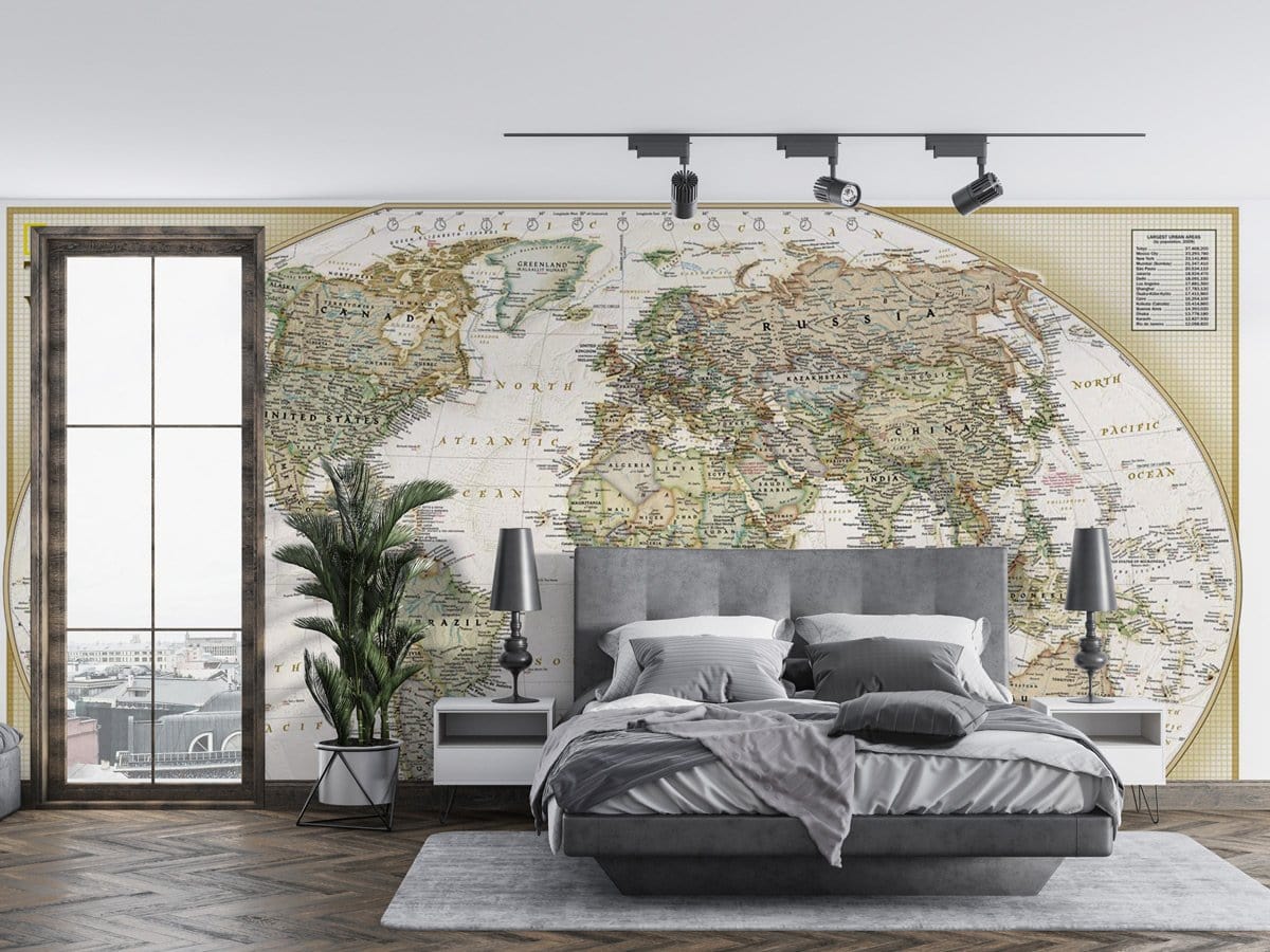 Vintage World Map Wallpaper Mural