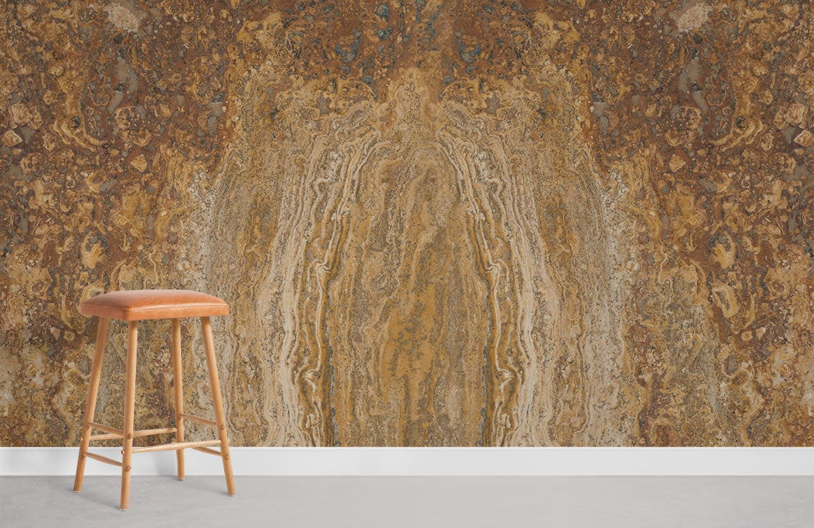 Rust Shaped Wallpaper Mural Room Decoration Idea