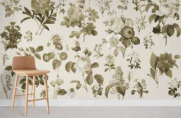 Vintage Florale Botanische Tapete