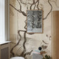Wallpaper mural featuring fairy cranes in a forest setting, perfect for use in decorating a hallway
