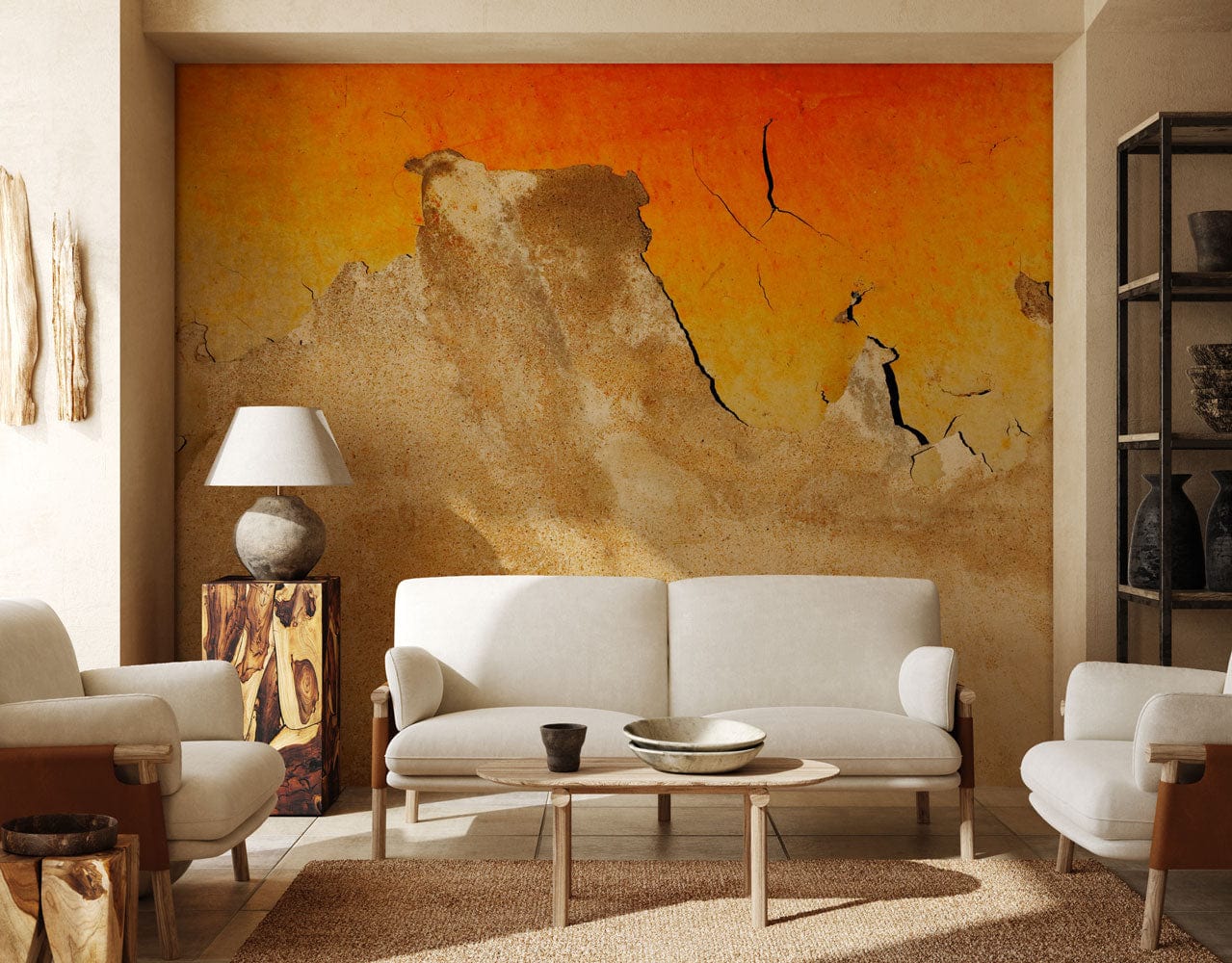 Fallen Orange Wall Skin Wallpaper Mural for Use in Decorating the Living Room