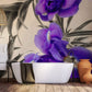 Bathroom Wall Decoration Featuring a Mural of Fantasy Purple Petals Wallpaper