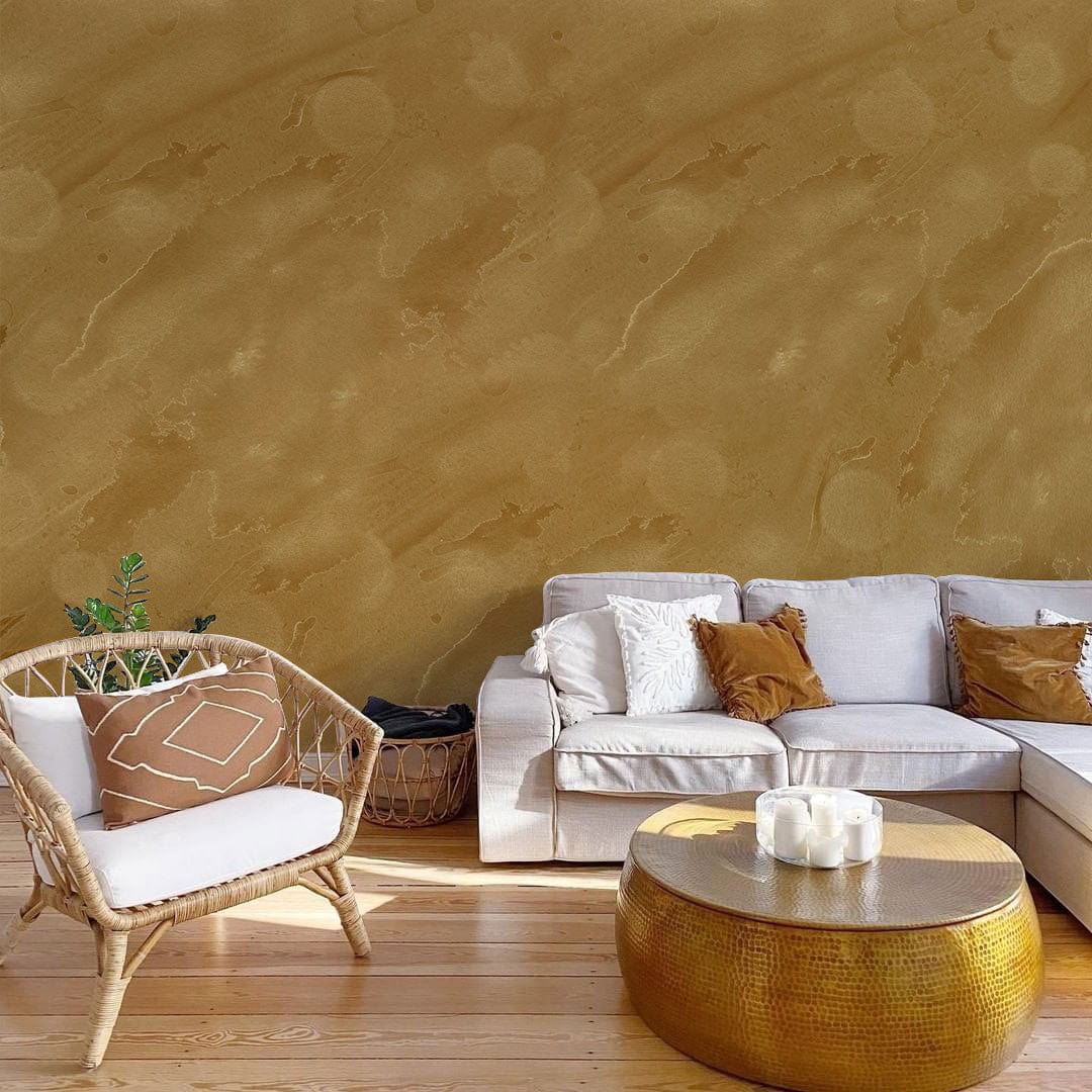 Fashion Golden Dyeing Wallpaper Mural Decoration Idea