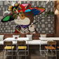 Trendy Lady Cat Wall Mural Paper for Use in Restaurant Decorations