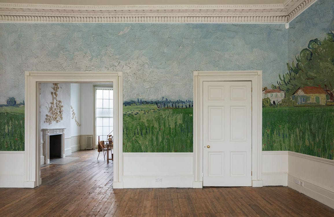 Field with Poppies Wallpaper Mural for hallway decor