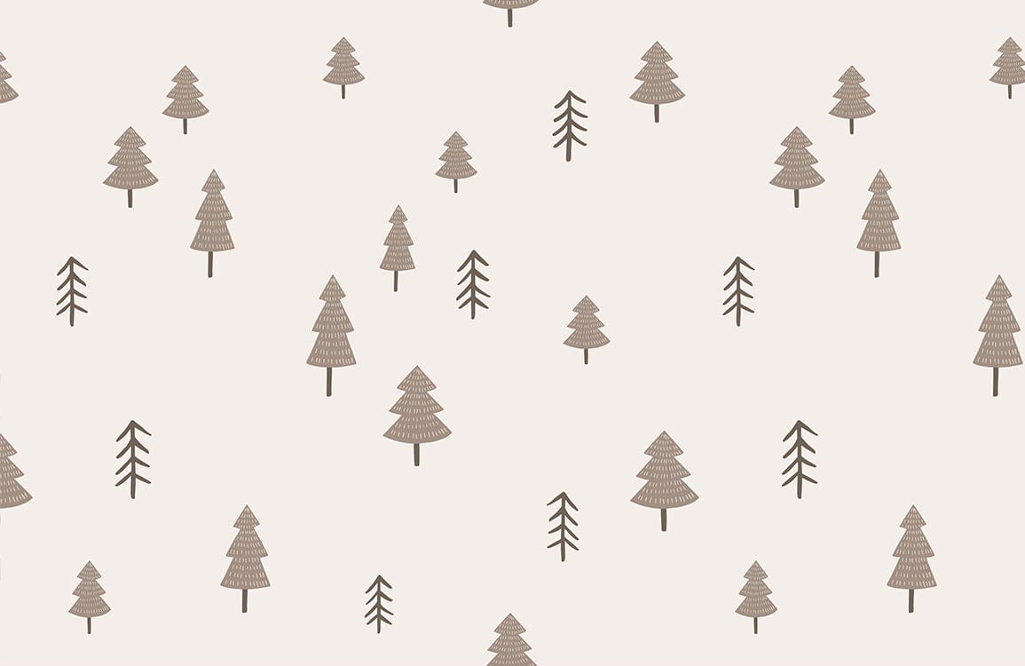 Neutral Forest Pattern Chic Mural Wallpaper