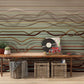 Install this ombre wave lines wallpaper mural in your hallway for a stylish update.