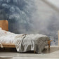 A thick, foggy winter scene wallpaper painting for decorating bedrooms