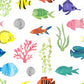 vivid fish pattern mural wallpaper