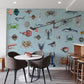 lobster, crab, shark, squid pattern gathering living room