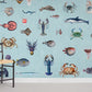 different sea food wall mural for room