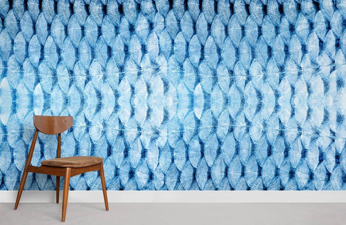 Abstract Blue Geometric Wallpaper Mural