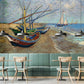 Sailboats oil painting wall Murals for restaurant