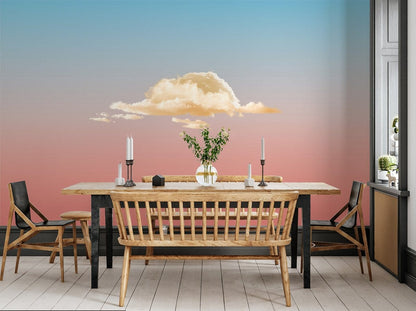 Serene Sunset Clouds Mural Wallpaper in dining room