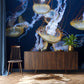 floating jellyfish wallpaper mural hallway design