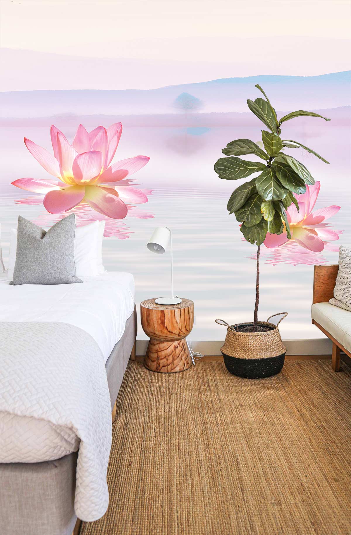 Floating Lotus Flower Wallpaper Design