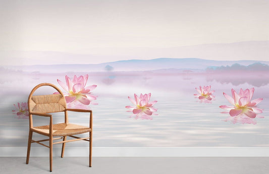 Floating Lotus Wall Mural Home Decor