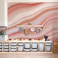 waving ombre Pink Marble Wallpaper Mural for kitchen design