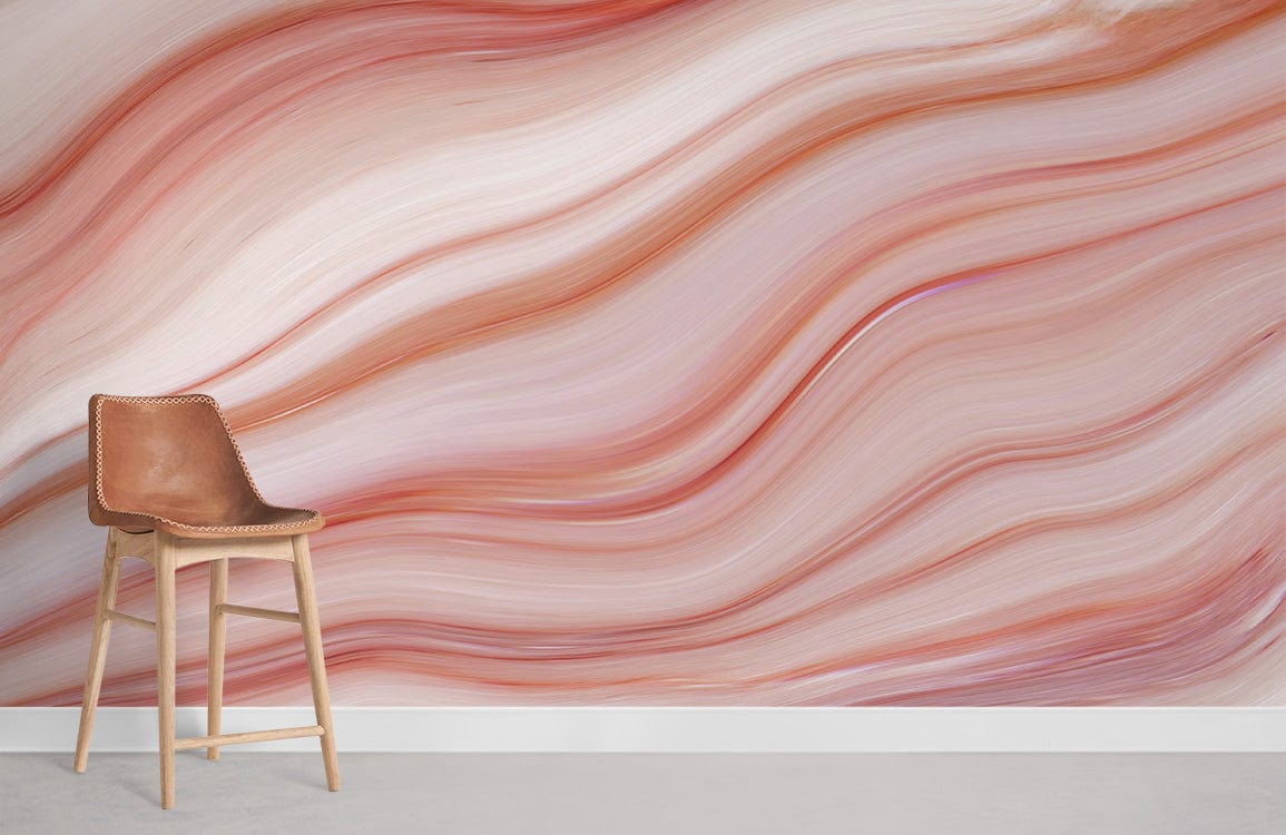 waving ombre Pink Marble Wallpaper Mural for Room 