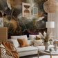 floating sand industrial wall mural living room decor idea