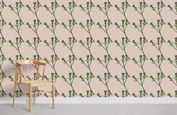 Pink Floral Botanical Garden Wallpaper Mural