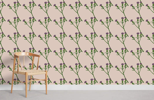 Floral Art Pattern Mural Wallpaper Room Decoration Idea