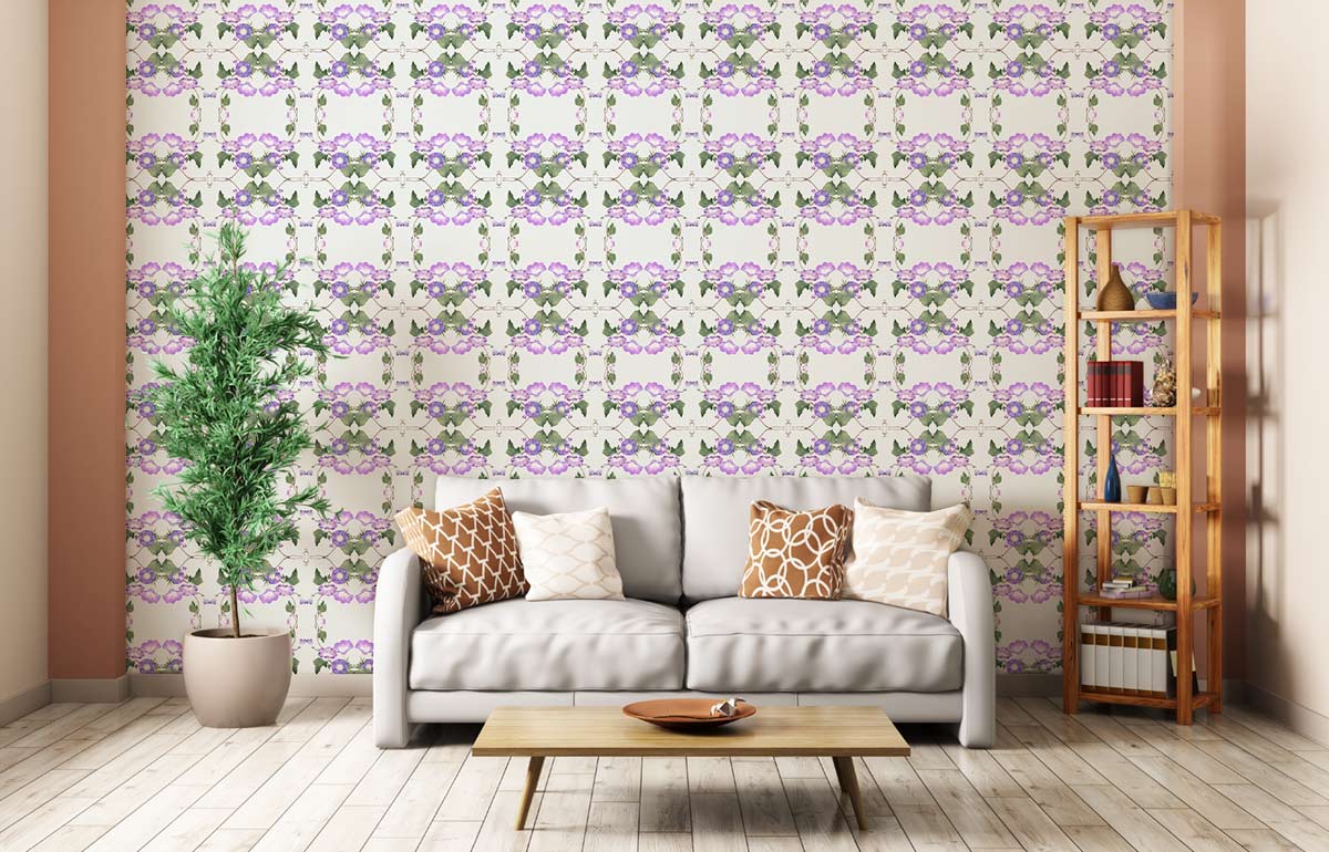 Morning Glory Blossom Purple Wallpaper Custom Design