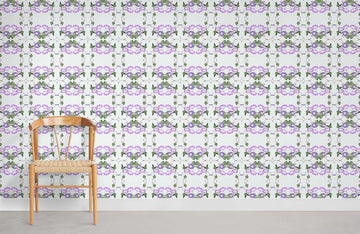 Lila Florale Geometrische Schlafzimmer Wandmalerei Tapete