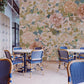 Wallpaper mural of flowers for use in the dining room's decor