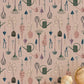 Wallpaper Mural with Flowers and Tools for the Living Room Decoration